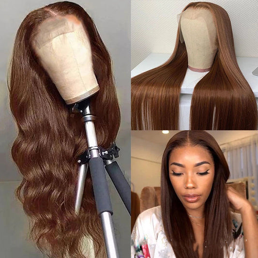 Perruque en cheveux humains – Couleur brun naturel