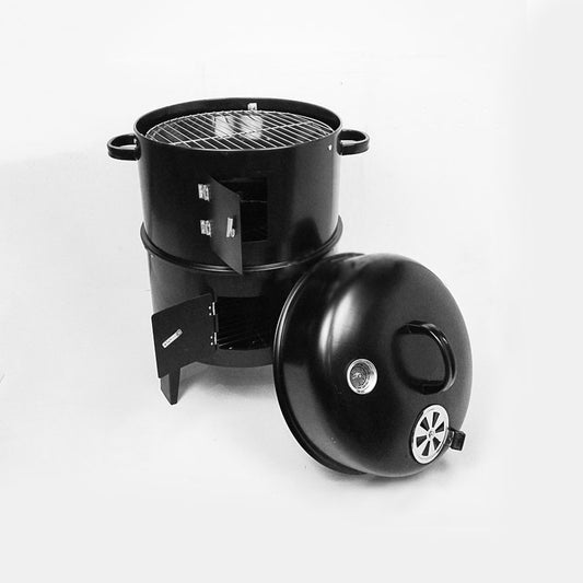 Barbecue fumoir vertical à charbon – Four/gril double couche sans fumée, pour une cuisson extérieure saine et sans effort, avec moins de fumée et de graisse