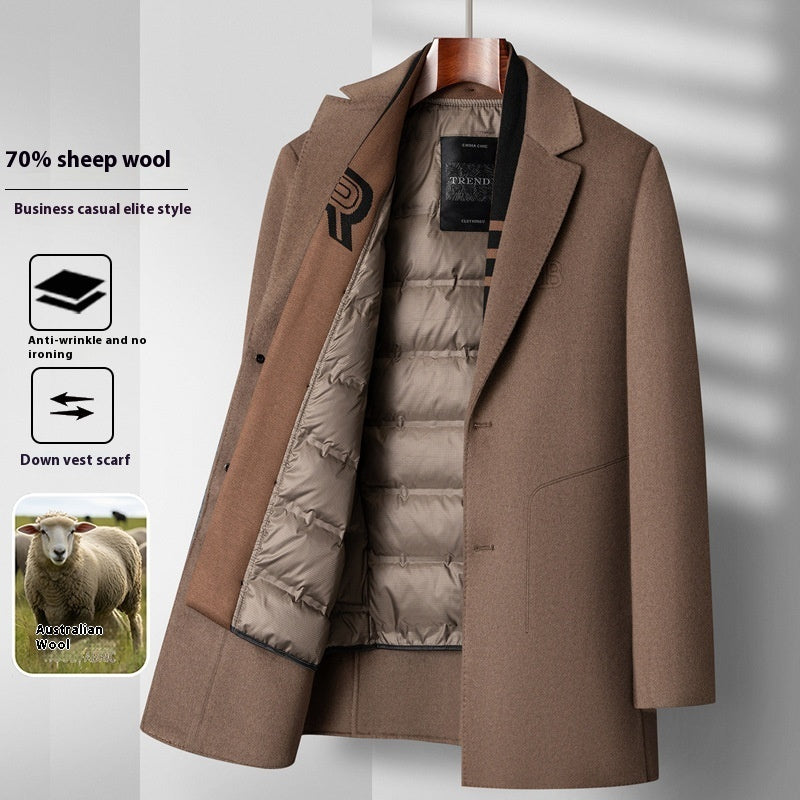 Manteau en laine Manteau homme mi-long hiver