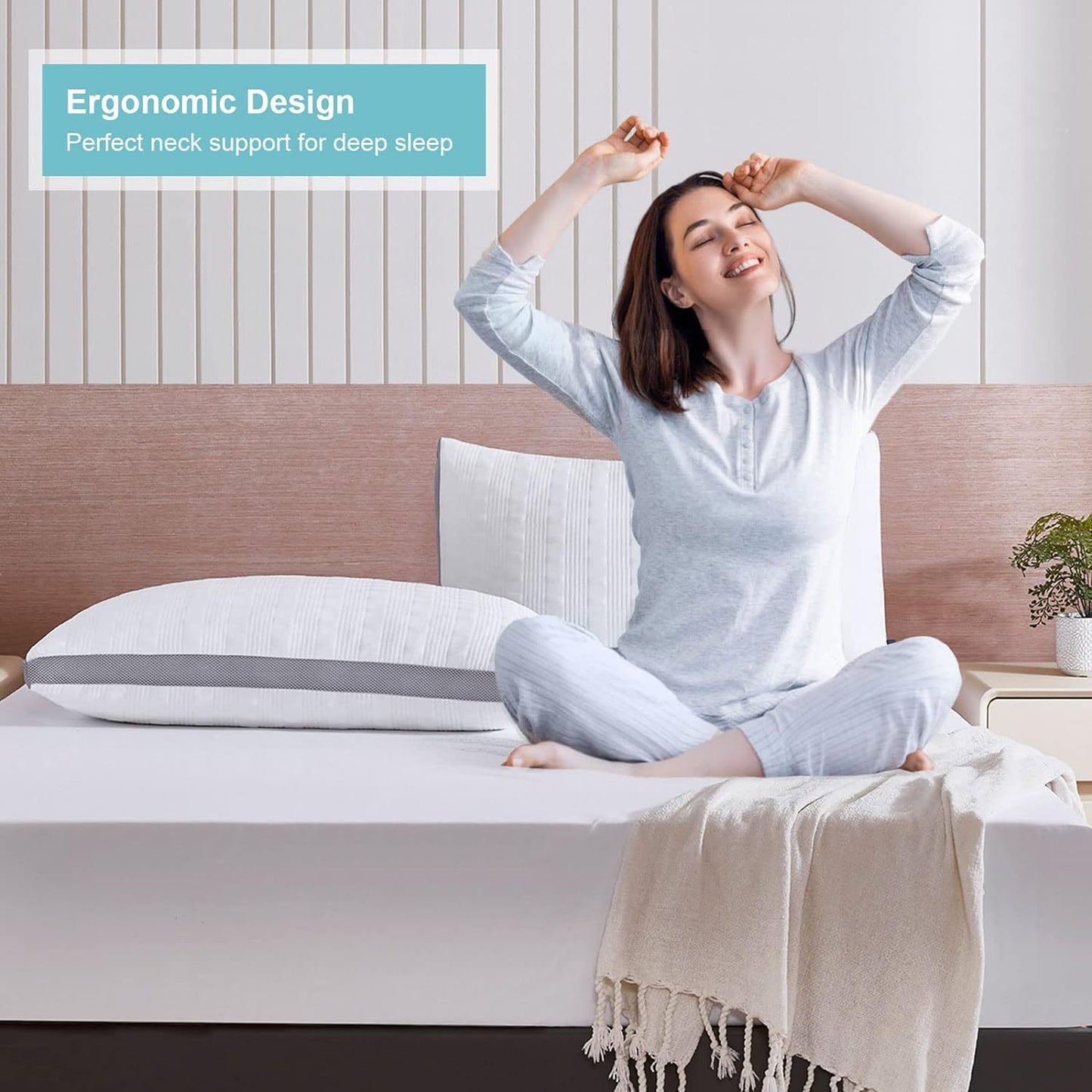 Oreiller ergonomique en mousse mémoire blanche, design moderne. Disponible en plusieurs tailles et poids pour un confort adapté. Idéal pour adultes, soulage les tensions cervicales et favorise un sommeil réparateur.