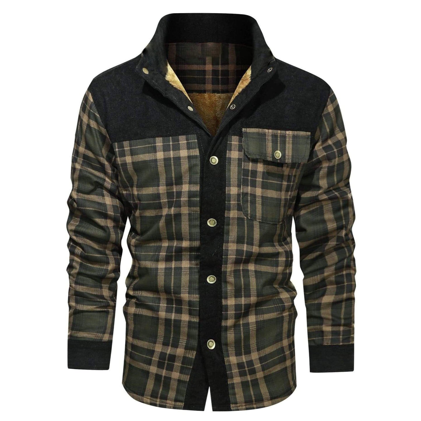 Chemise-veste épaisse à carreaux – Style décontracté