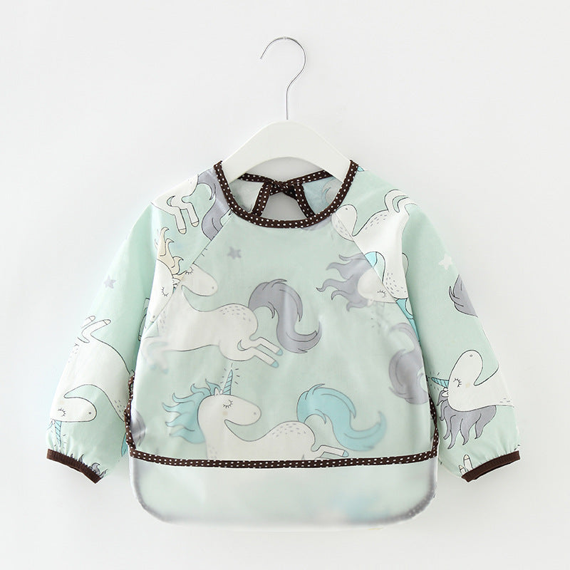 Bavoir tablier imperméable en coton pour bébé fille – Robe de repas mode