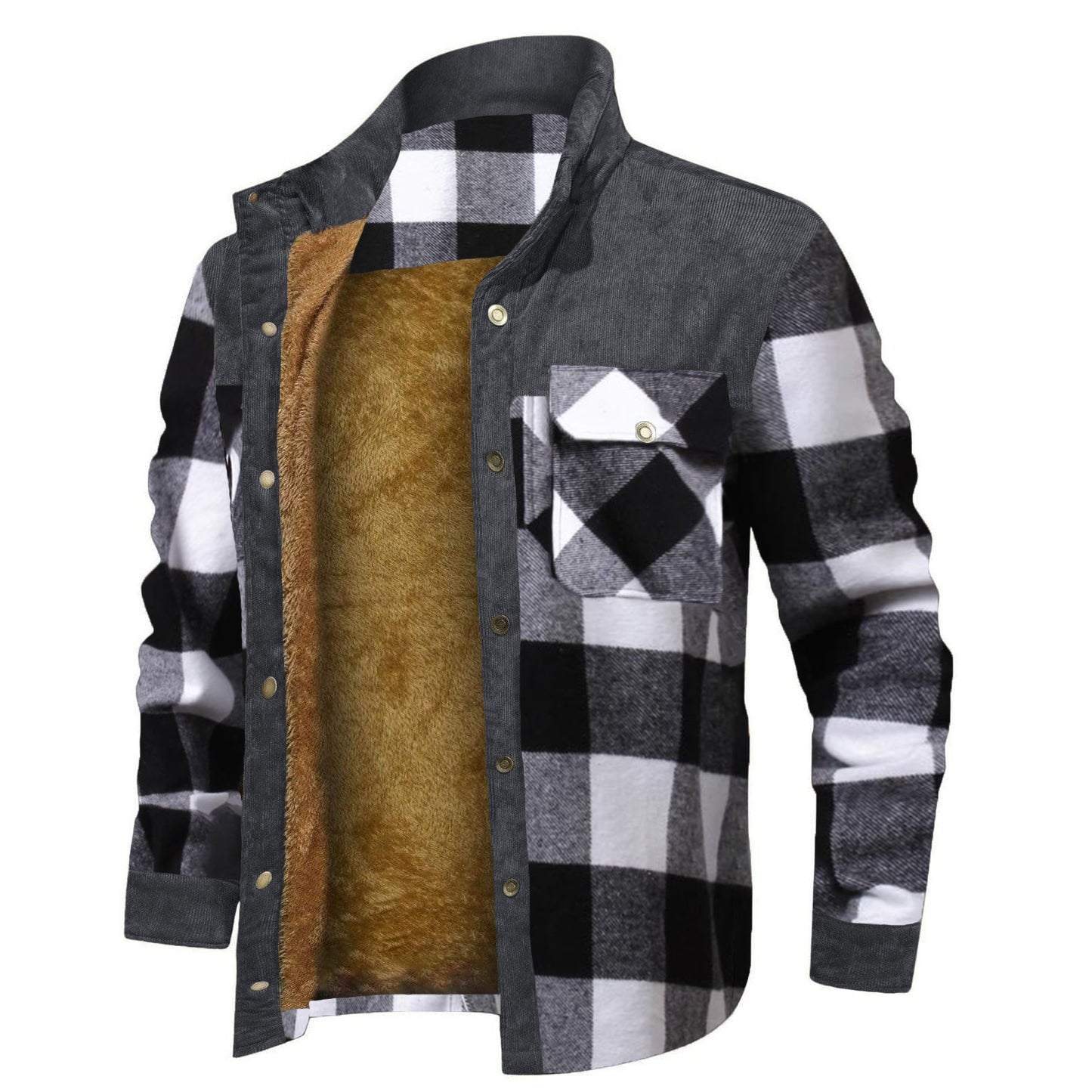 Chemise-veste épaisse à carreaux – Style décontracté