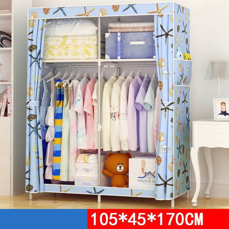 Armoire simple fermée avec housse anti-poussière – spéciale dortoir / chambre