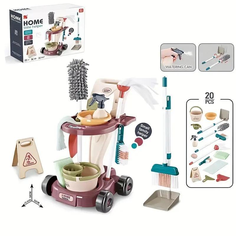 Ensemble de Nettoyage Jouet avec Mini Aspirateur (3 piles AA non incluses)