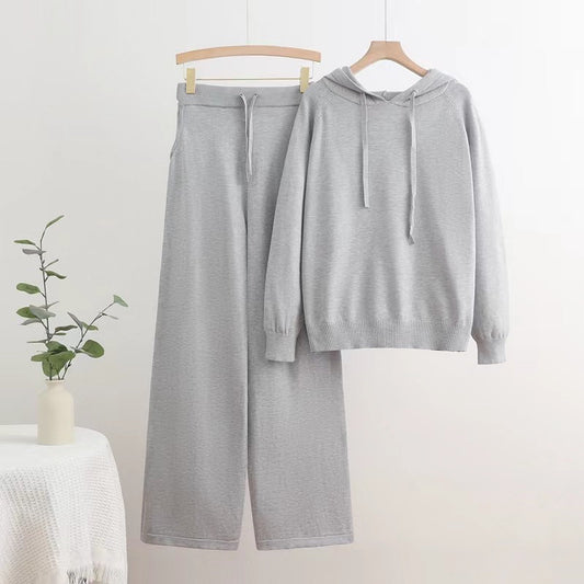 Ensemble deux pièces tricoté – Style sport décontracté