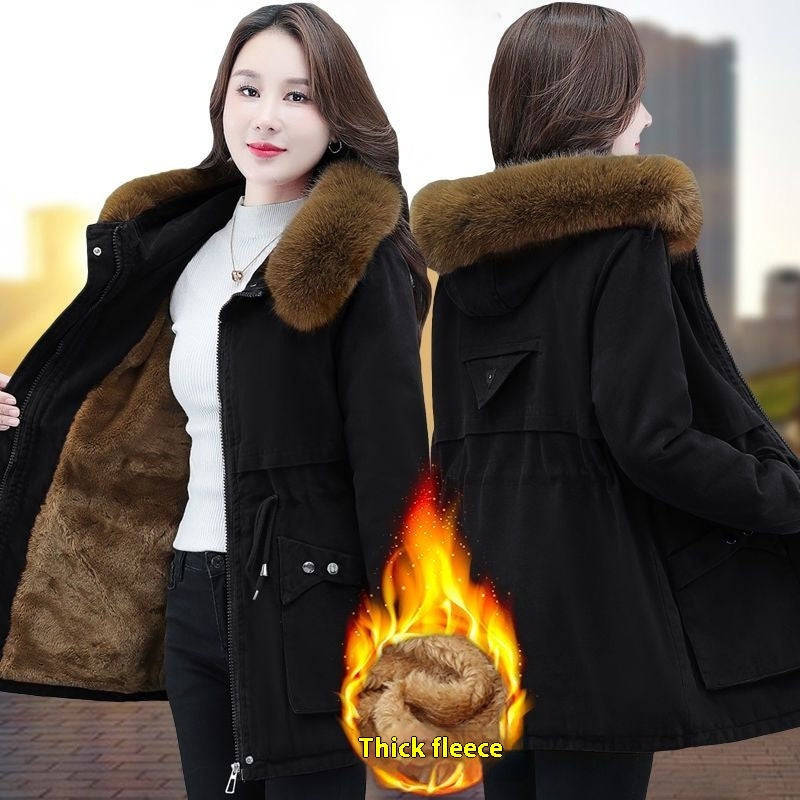 Veste courte femme hiver – Manteau ample matelassé en polaire