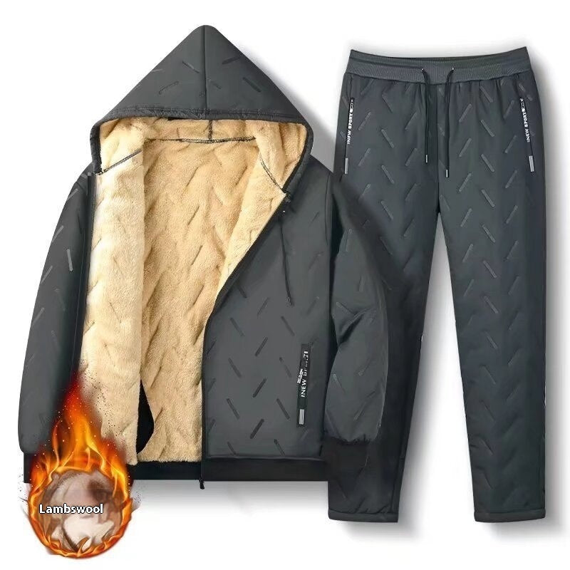 Manteau d’hiver à capuche en peau de mouton synthétique – Rembourré coton, couleur unie