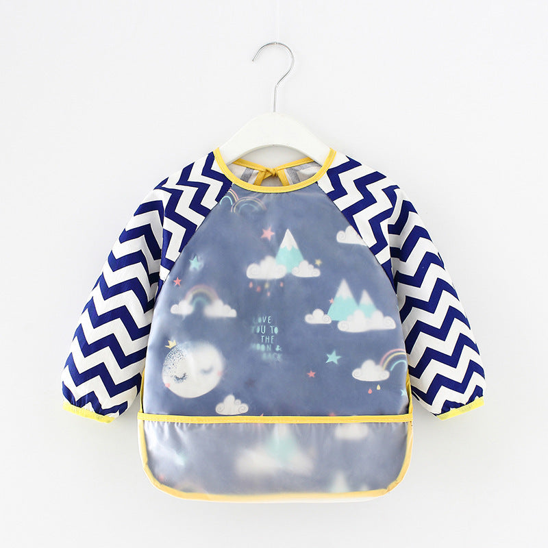 Bavoir tablier imperméable en coton pour bébé fille – Robe de repas mode