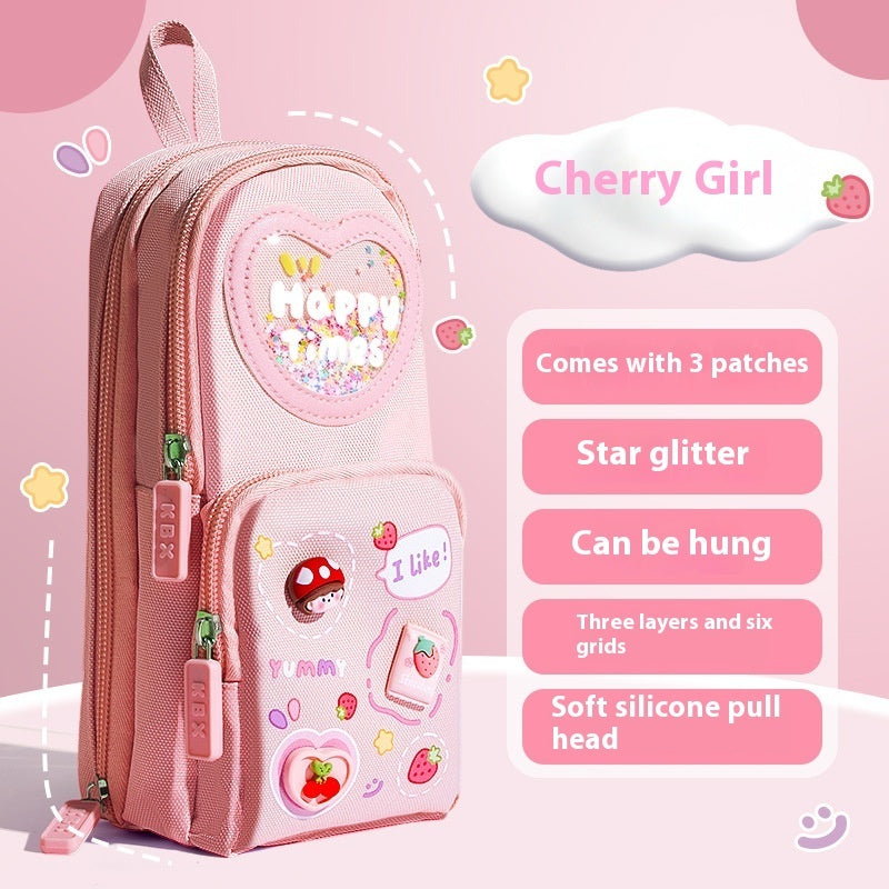 Trousse en toile mignonne à grande capacité – 3 motifs cartoon au choix