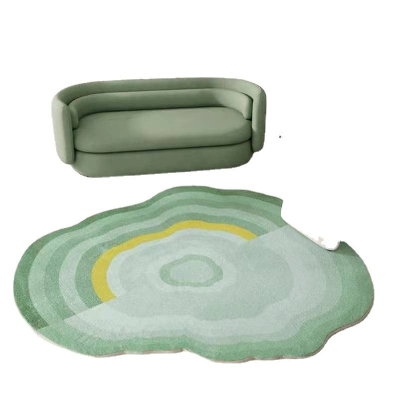 Tapis irrégulier en cachemire – style simple pour salon, table basse et canapé