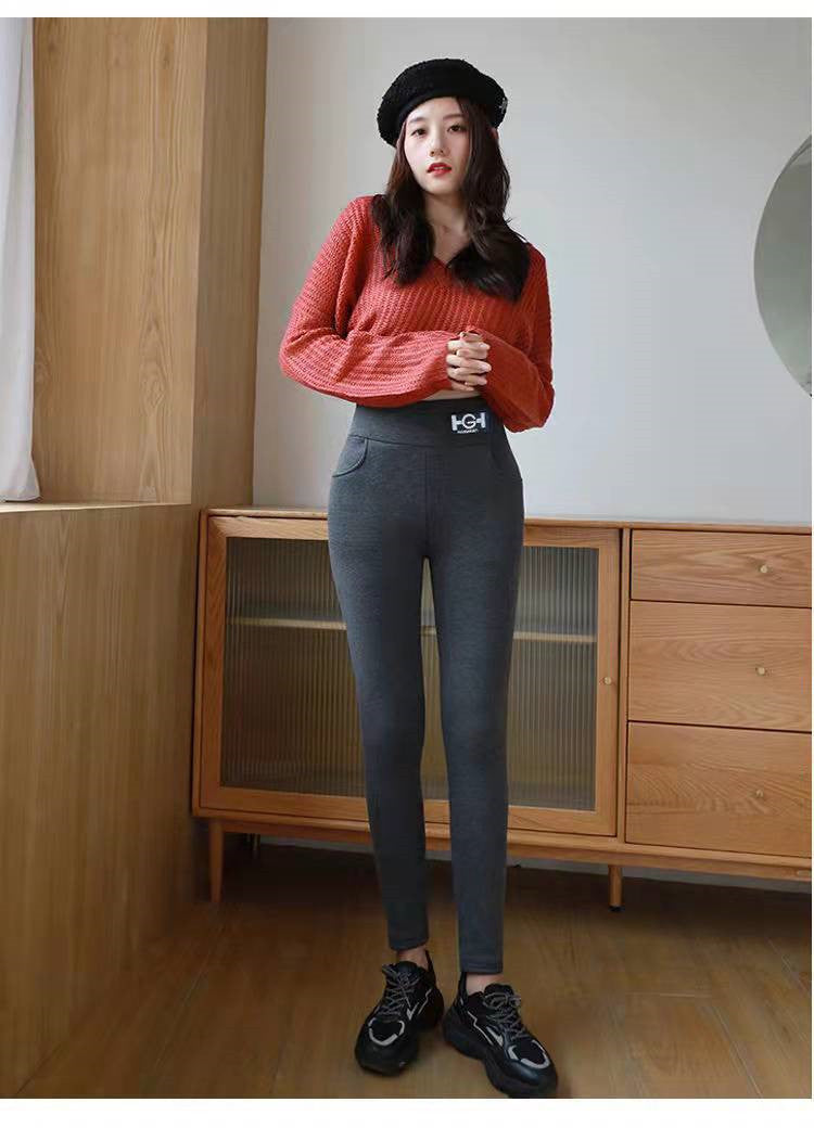 Legging Hiver Femme Épais – Doublure Polaire Mouton & Cachemire, Ultra Chaud et Confortable
