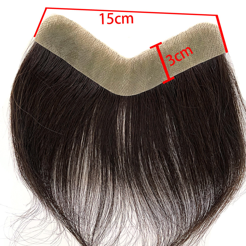 Toupet frontal pour homme – Cheveux humains – 15 cm