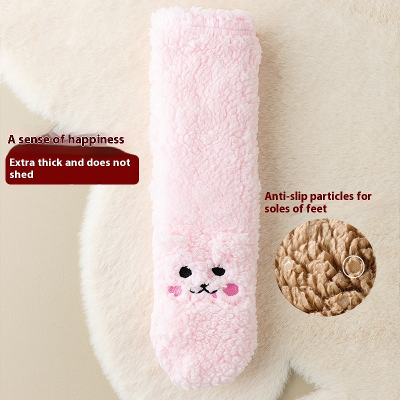 Chaussettes d’hiver épaisses en velours corail – Antidérapantes, style japonais