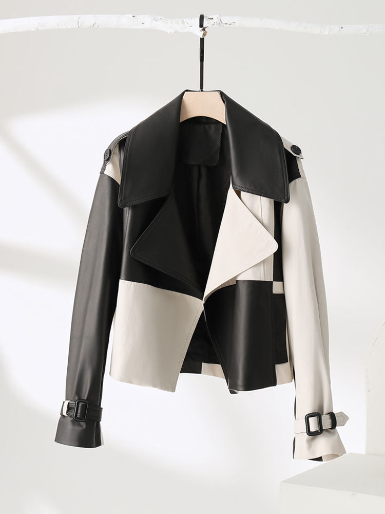 Veste en simili cuir souple – Style western ample et moderne