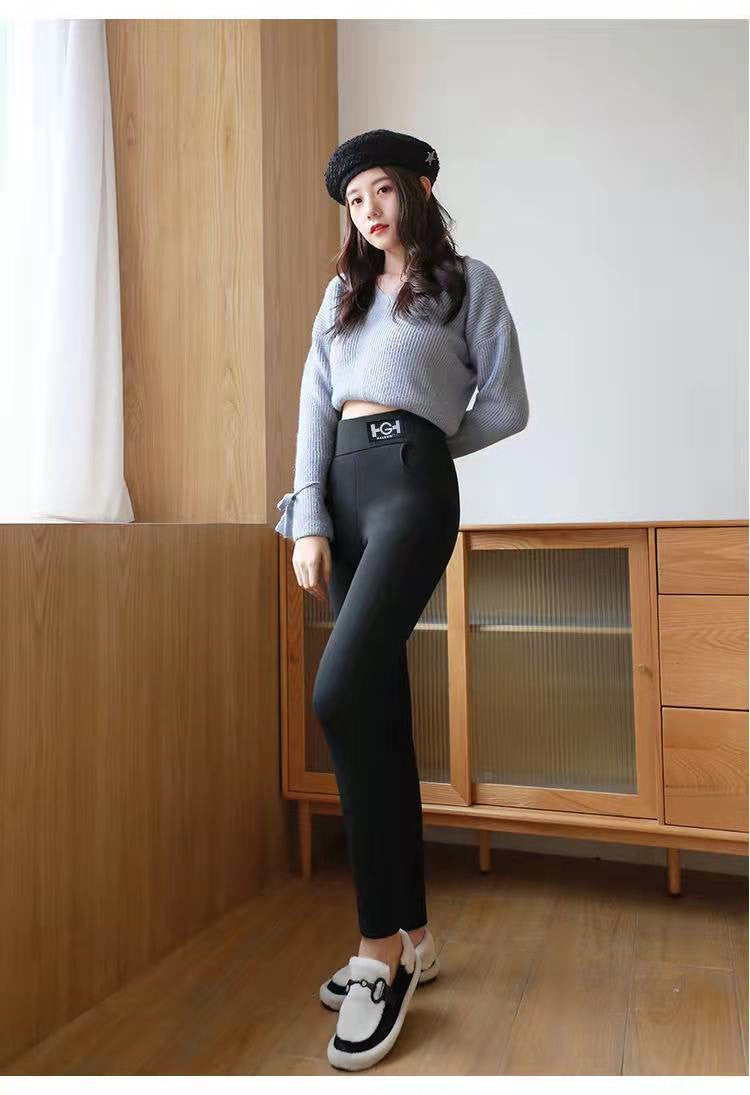 Legging Hiver Femme Épais – Doublure Polaire Mouton & Cachemire, Ultra Chaud et Confortable