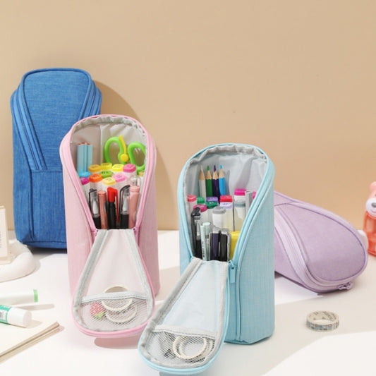 Trousse de rangement grande capacité en couleur bonbon – Support pour téléphone et papeterie