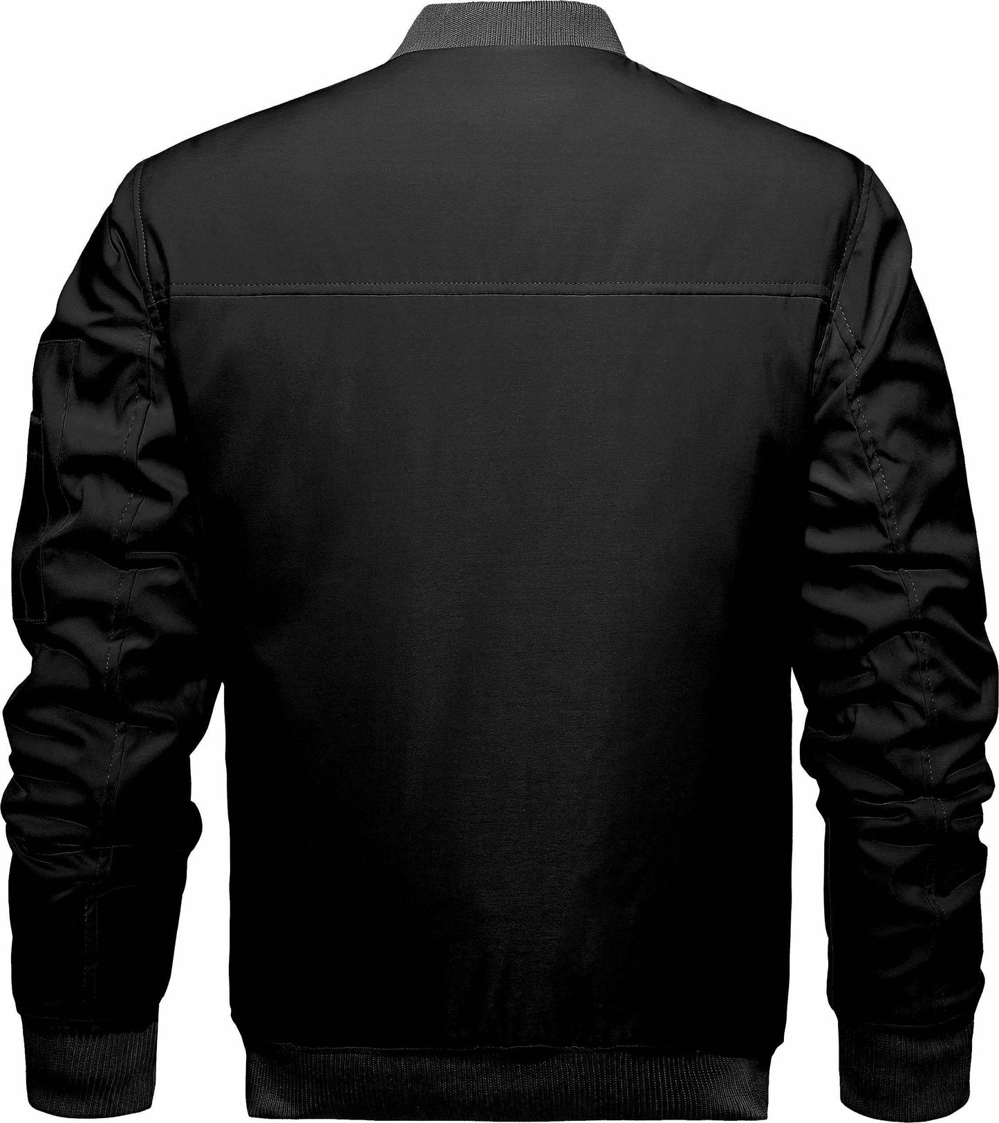 Blouson aviateur homme d’hiver – Veste style baseball, épaisse et chaude, coupe-vent avec poignets côtelés, manteau décontracté