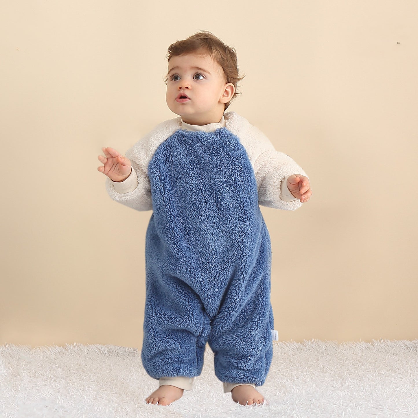 combinaison en peluche douce pour bébé- automne-hiver / Jumpsuit Autumn And Winter Fleece-lined Thick Coral Fleece Romper