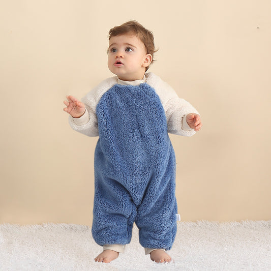 combinaison en peluche douce pour bébé- automne-hiver / Jumpsuit Autumn And Winter Fleece-lined Thick Coral Fleece Romper