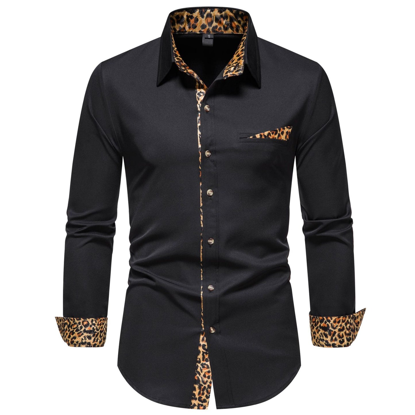 Chemise homme à manches longues – Style bicolore à contraste de couleurs