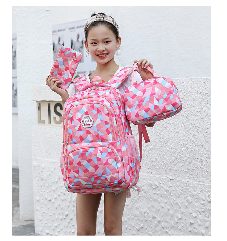 Sac à Dos Cartable 3 Pièces pour Enfants – Motif Dessin Animé Mignon (Maternelle et Primaire)