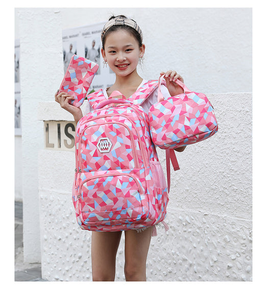 Sac à Dos Cartable 3 Pièces pour Enfants – Motif Dessin Animé Mignon (Maternelle et Primaire)
