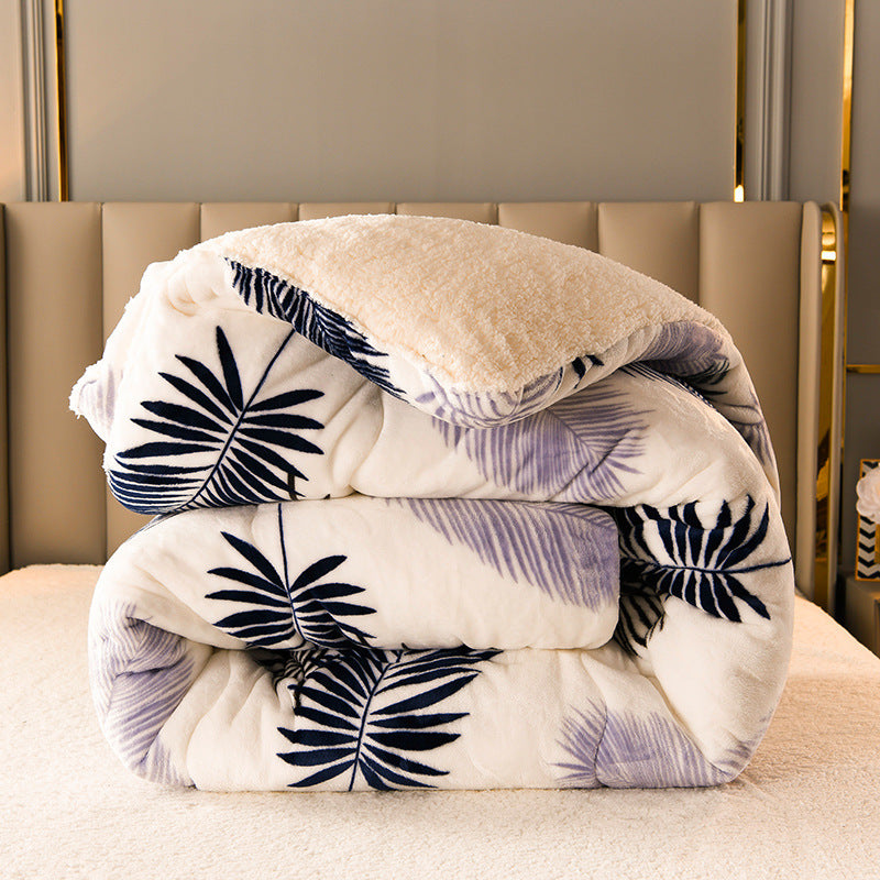 couverture double en flanelle/ Thick Lamb Fleece Winter Quilt Warm Flannel