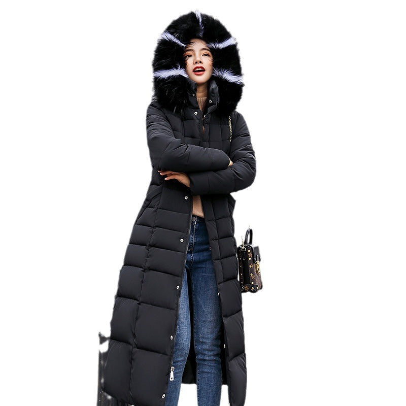Manteau d’hiver long matelassé en coton – Coupe ajustée, au-dessus du genou