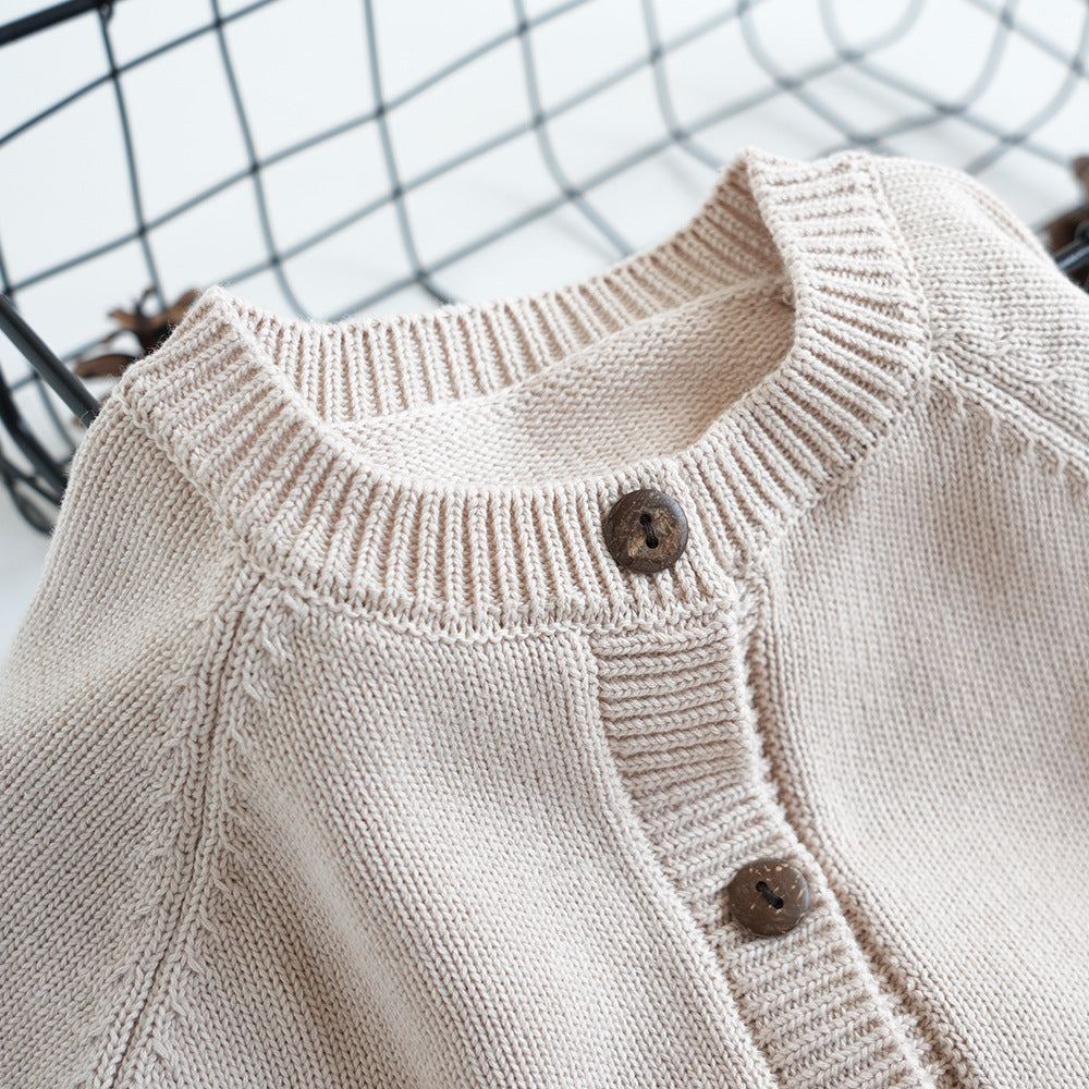 Pull tricoté pour enfants – Écureuil brodé en fil de coton