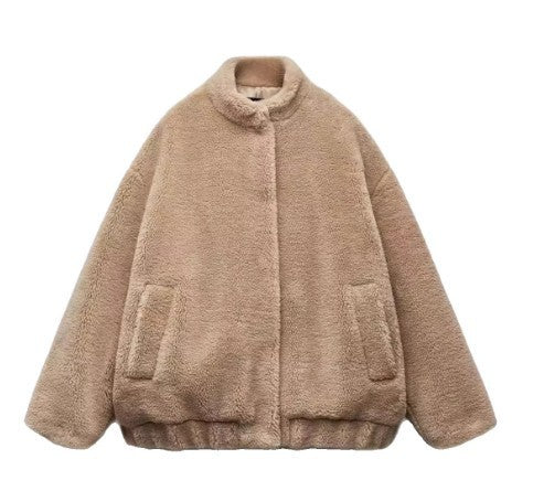 Blouson bomber femme en polaire – Chaud et décontracté