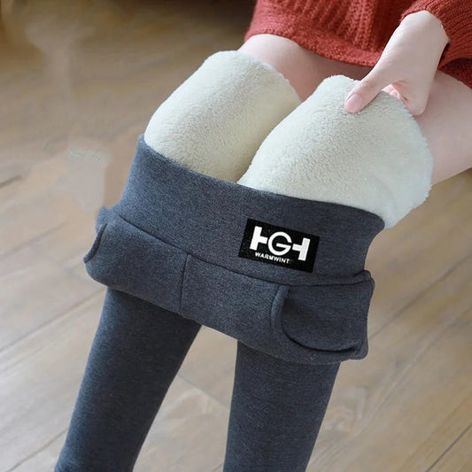 Legging Hiver Femme Épais – Doublure Polaire Mouton & Cachemire, Ultra Chaud et Confortable