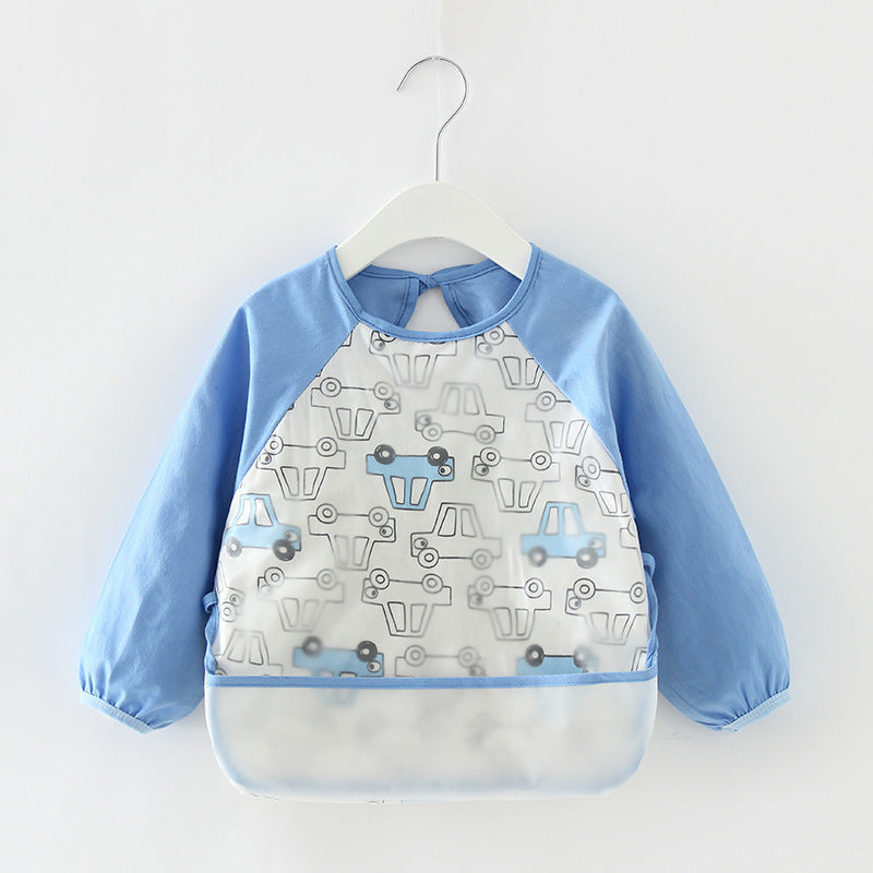 Bavoir tablier imperméable en coton pour bébé fille – Robe de repas mode