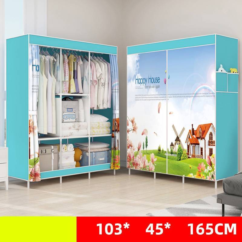 Armoire simple fermée avec housse anti-poussière – spéciale dortoir / chambre