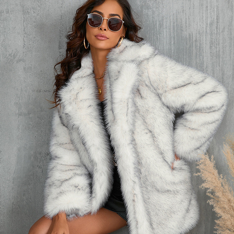 Manteau femme automne & hiver – Col en fourrure Toka, chaud et élégant