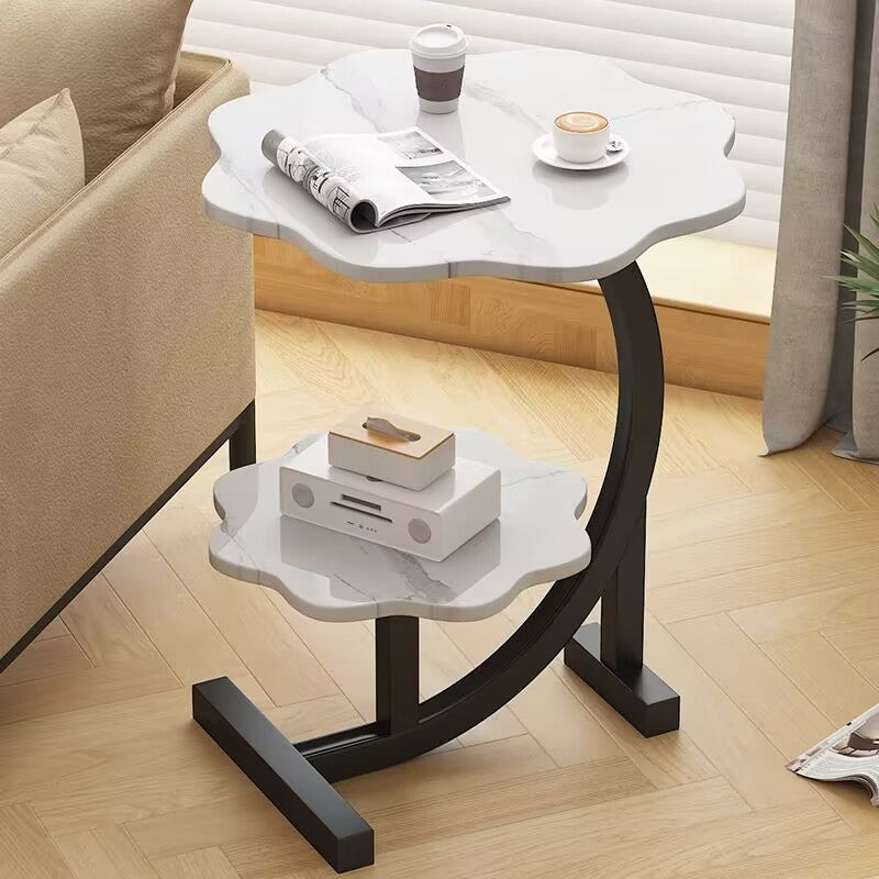 Table Basse Ronde à Double Niveau