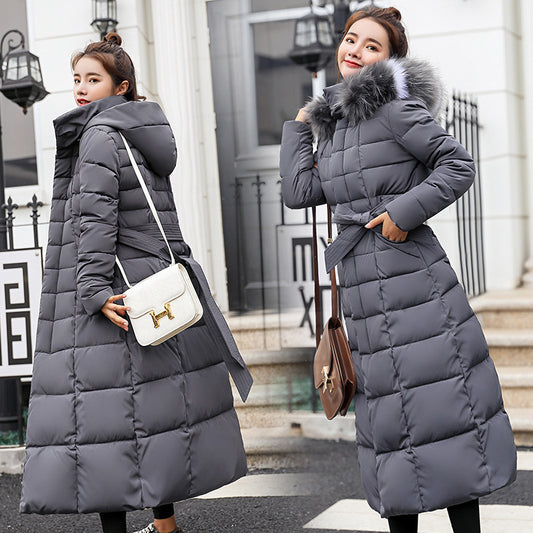 Manteau d’hiver long matelassé en coton – Coupe ajustée, au-dessus du genou