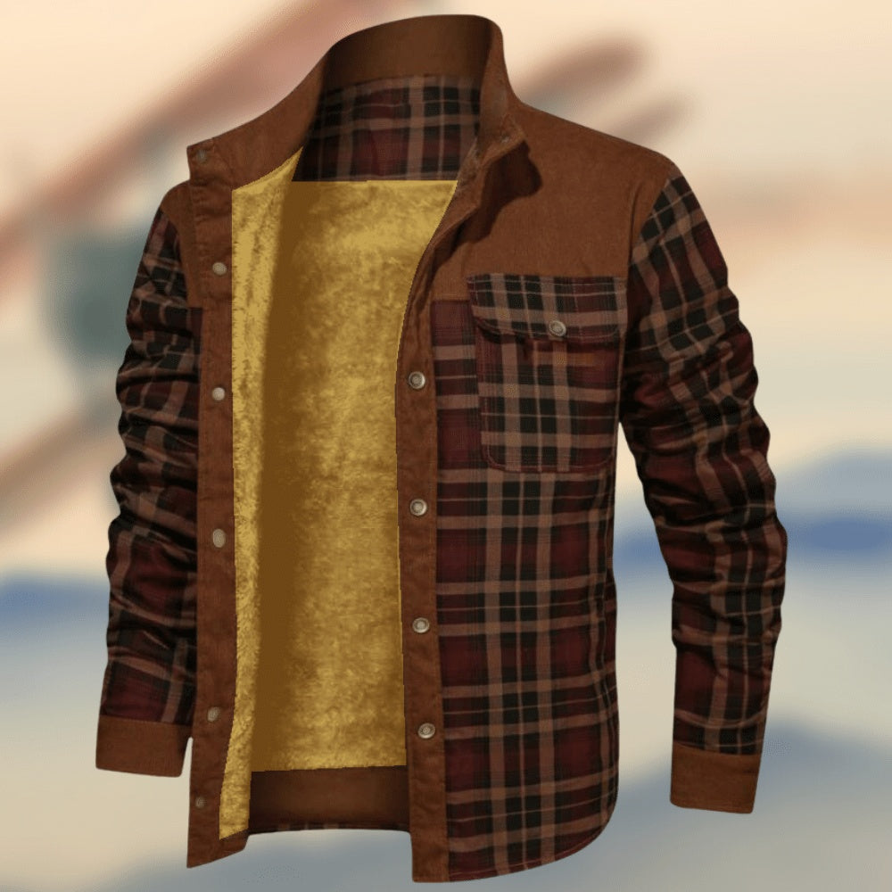 Chemise-veste épaisse à carreaux – Style décontracté