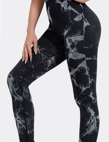 Legging Femme Sans Couture Tie-Dye – Push-Up, Yoga, Fitness, Course & Gym