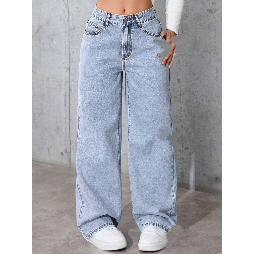 Jean droit taille haute – Style doux et audacieux