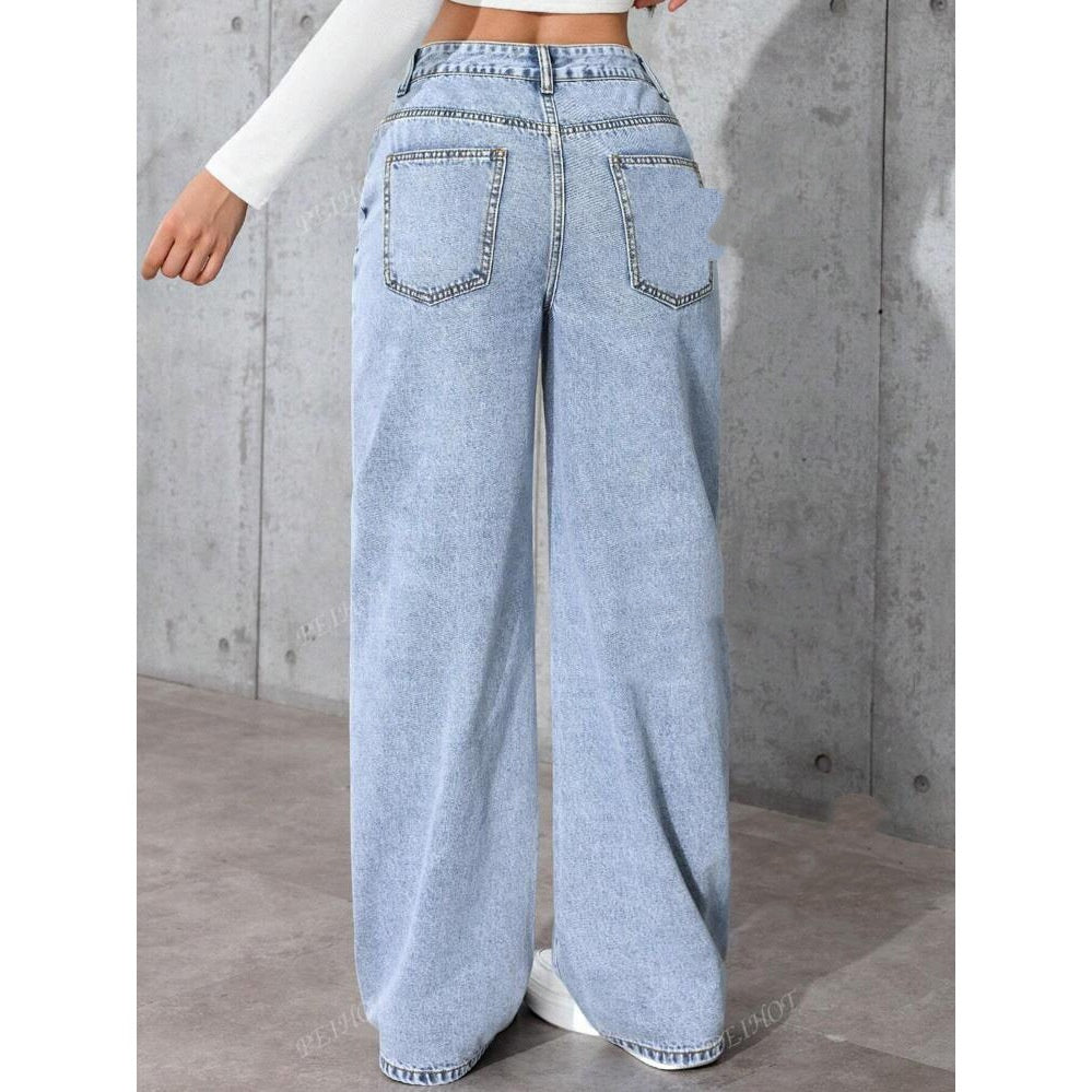 Jean droit taille haute – Style doux et audacieux