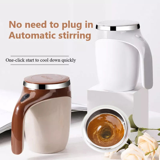 Tasse Auto-Mélangeante Électrique – Rechargeable & Magnétique | Café, Lait, Milkshake