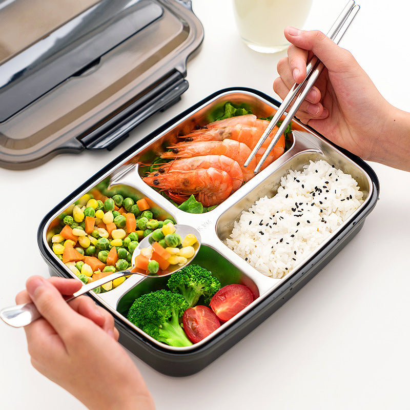 boîte à lunch en acier inoxydable avec couverts - Etanche , pratique et réutilisable