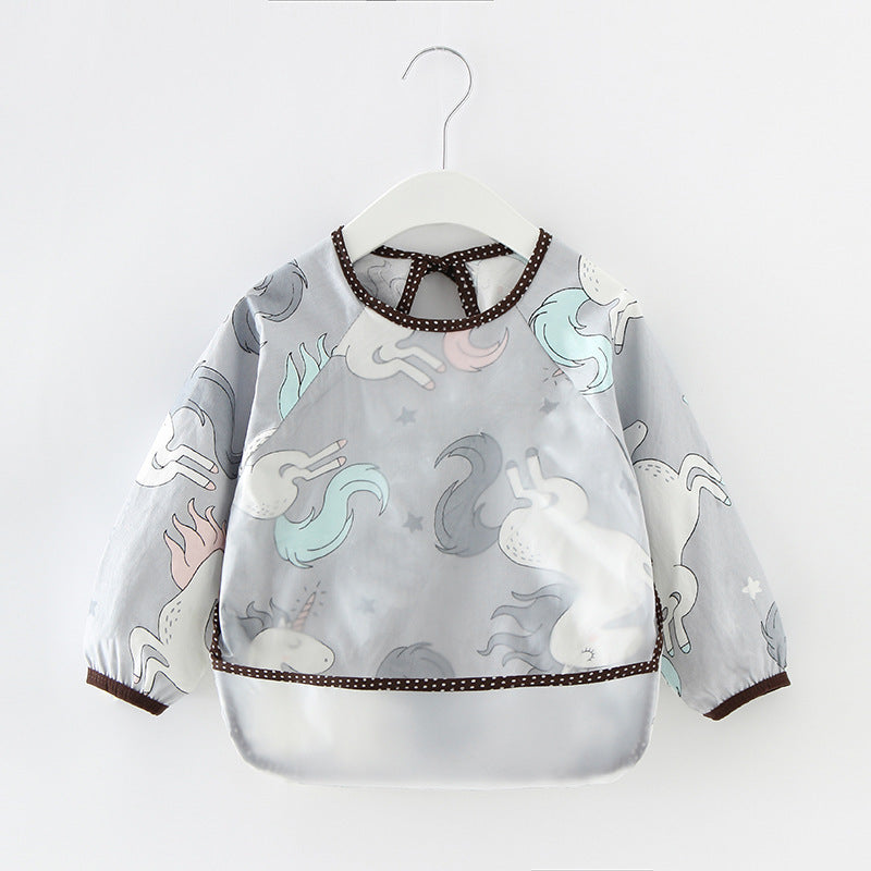 Bavoir tablier imperméable en coton pour bébé fille – Robe de repas mode