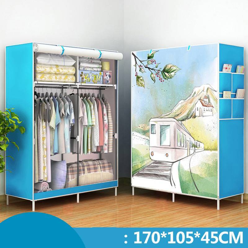 Armoire simple fermée avec housse anti-poussière – spéciale dortoir / chambre