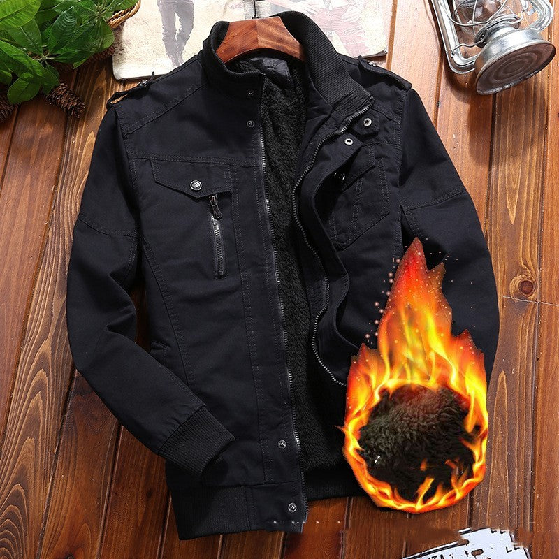 Manteau d’hiver en coton pur – Épaissi, effet velours lavé, chaud et confortable