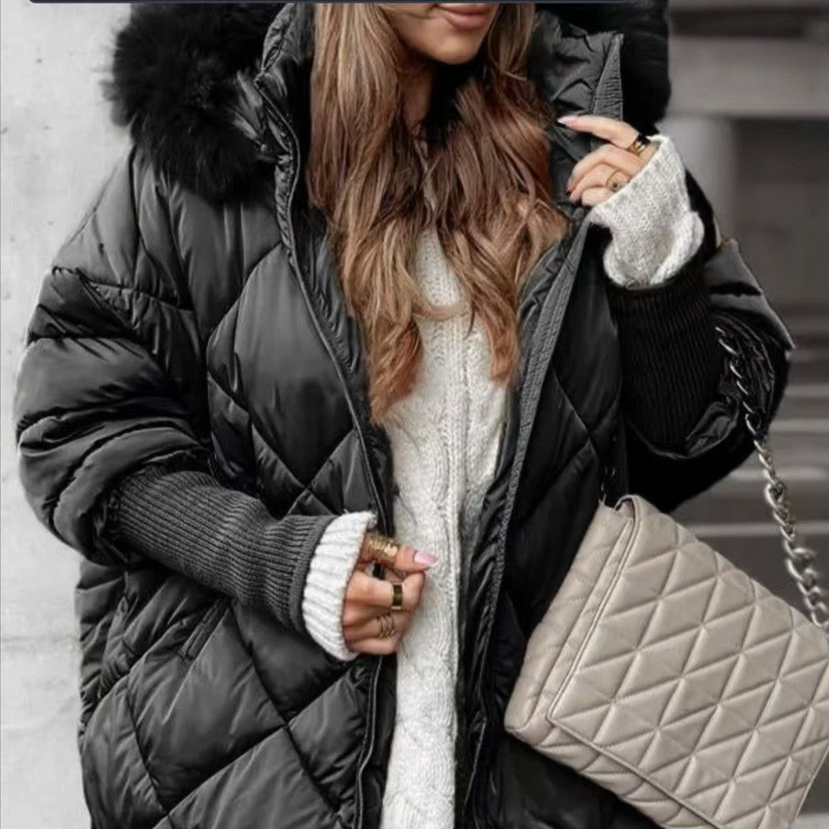Manteau cardigan à capuche pour vêtements d'hiver