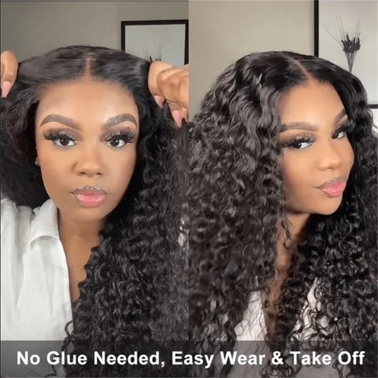 Perruque sans colle – 70 % cheveux humains – Deep Wave – 4x4 HD lace
Glueless Deep Wave Wig – 70% Human Hair – 4x4 HD Lace Frontal