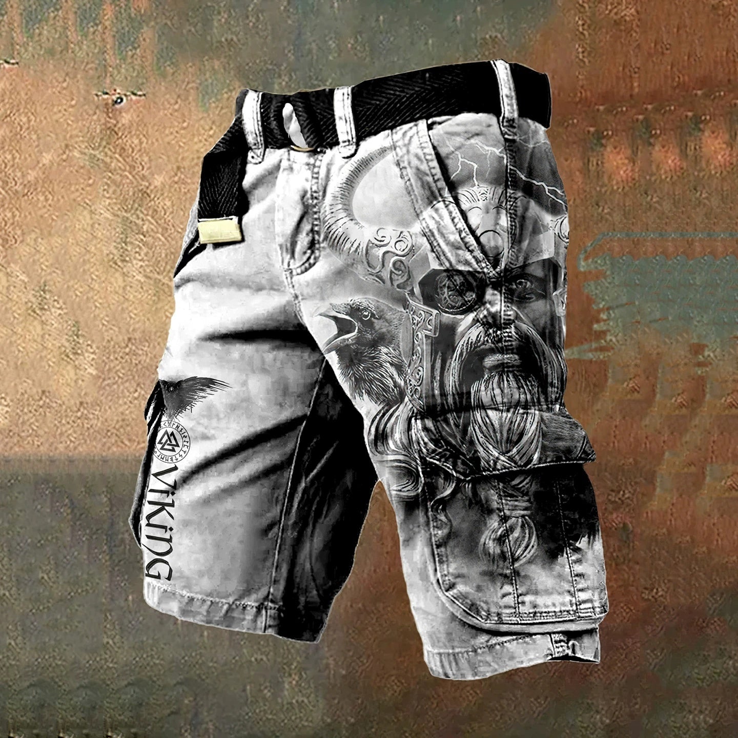 Shorts tendance pour hommes à fermeture éclair avec impression numérique 3D