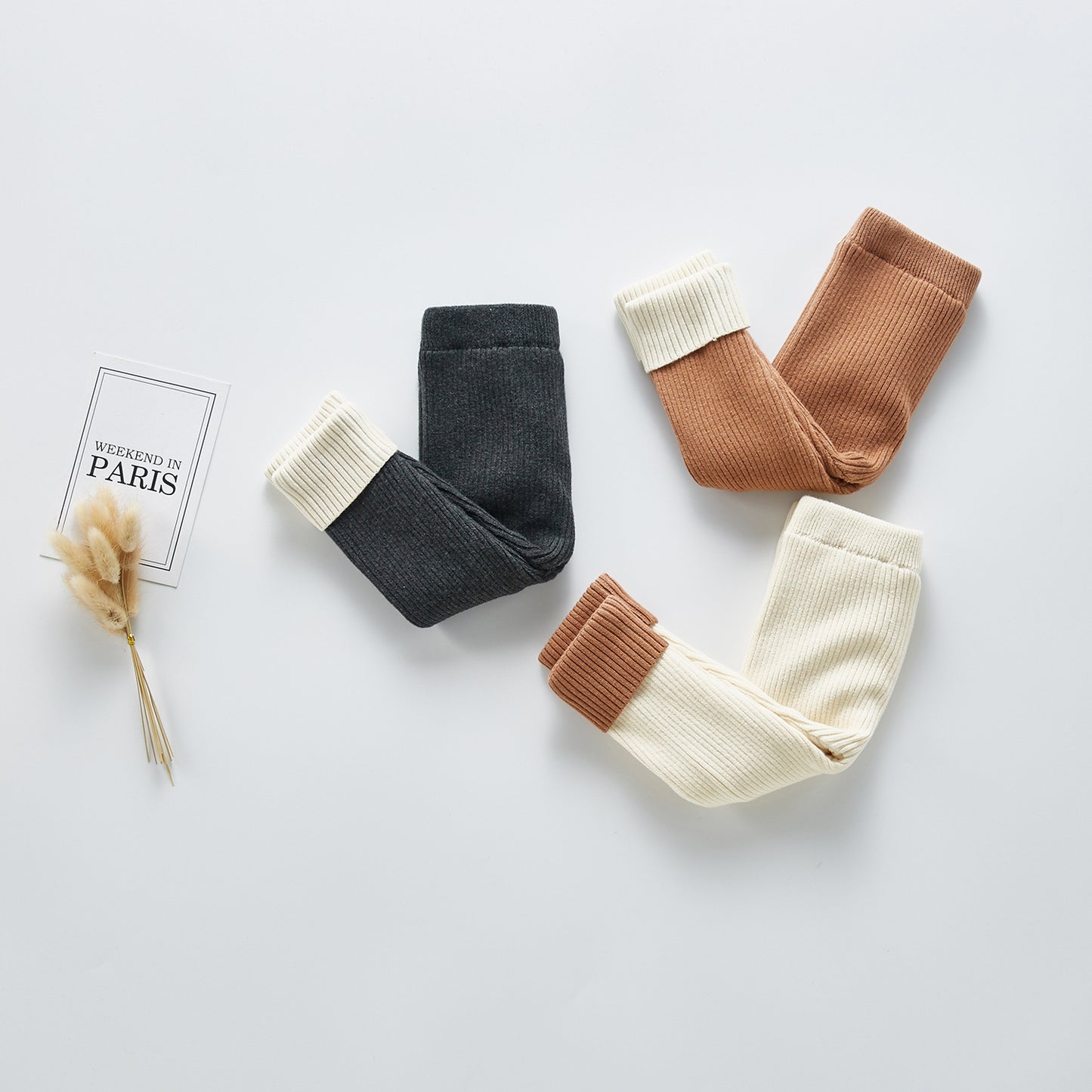 Leggings épais en tricot doublés de peluche